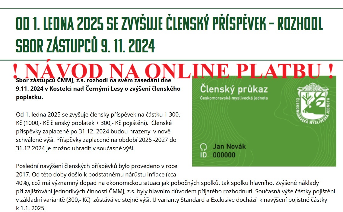 !!! ČLENSKÉ PŘÍSPĚVKY 2025 !!!