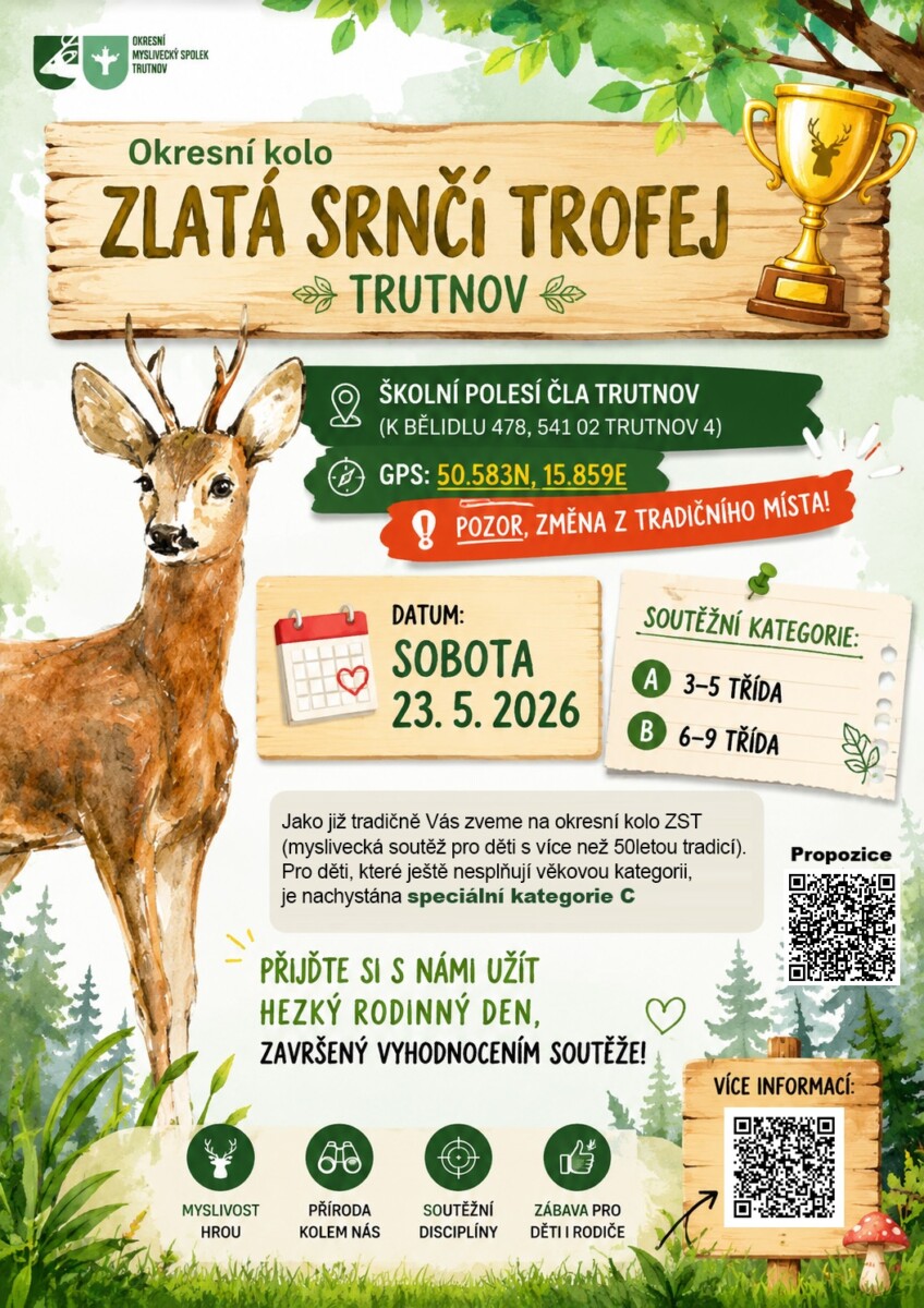 23.5.2026 Zlatá srnčí trofej OMS Trutnov
