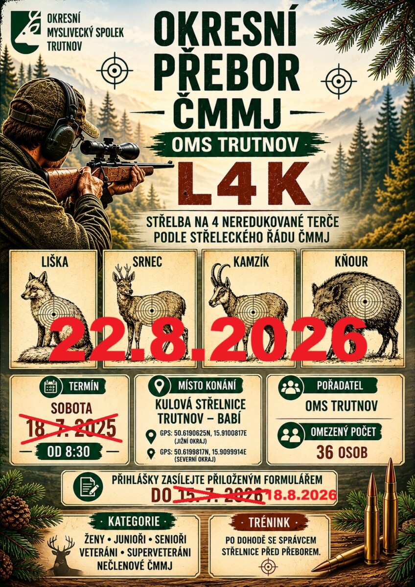 ZMĚNA! Okresní přebor L4K 22.8.2026
